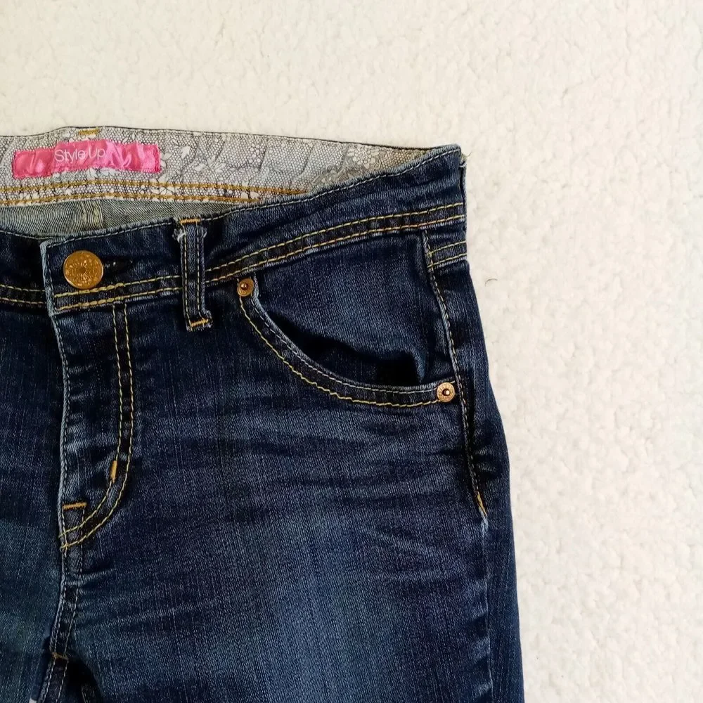 Style Up Jeans Women's 28 inch Waist Blue Denim‎ Casual Straight